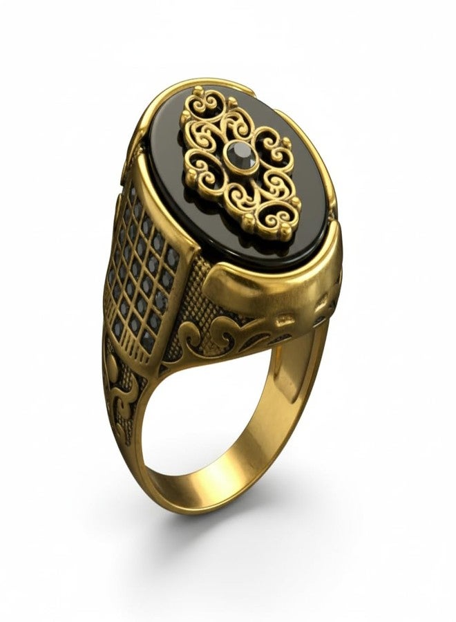 THE MEN THING Royal Series - Royal Enigma RING - Pure Stainless Steel Men’s Gold-Plated Ring – Statement Luxury Jewelry (Size : 16-17-19-21-23-27) (16) - Image 1