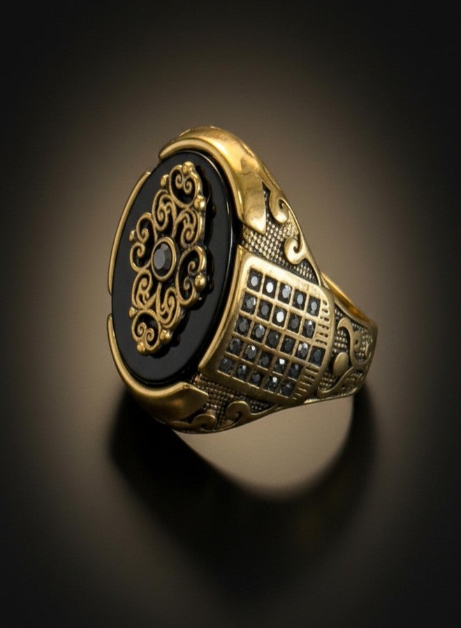 THE MEN THING Royal Series - Royal Enigma RING - Pure Stainless Steel Men’s Gold-Plated Ring – Statement Luxury Jewelry (Size : 16-17-19-21-23-27) (16) - Image 5