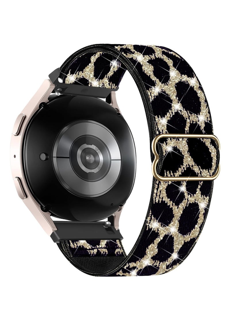 Strap Nylon Loop 20MM Band For Samsung Gear Sport/Watch6/Watch 4/Watch 5 /Watch 5 Pro /S2 classic/active 2 40mm 44mm/Amazfit GTS 2/3/ GTS 4/4 Mini/Bip 3/Pro/GTS 2 mini/GTS 2e/Bip U Gold Leopard