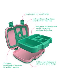 Bentgo Kids Prints Leak Proof, 5 - Compartment Bento - Style Kids Lunch Boxideal Portion Sizes For Ages 3 To 7 Bpa - Free, Dishwasher Safe , Food - Safe Materials (Tropical)  - Image 4