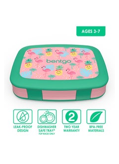 Bentgo Kids Prints Leak Proof, 5 - Compartment Bento - Style Kids Lunch Boxideal Portion Sizes For Ages 3 To 7 Bpa - Free, Dishwasher Safe , Food - Safe Materials (Tropical)  - Image 3