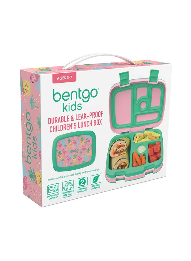 Bentgo Kids Prints Leak Proof, 5 - Compartment Bento - Style Kids Lunch Boxideal Portion Sizes For Ages 3 To 7 Bpa - Free, Dishwasher Safe , Food - Safe Materials (Tropical)