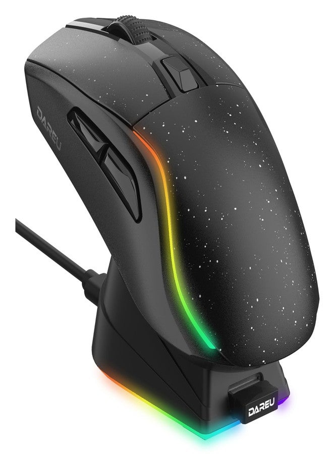 DAREU A950 Wireless Gaming Mouse with RGB Charging Dock,88g Lightweight Programmable Tri-Mode Wireless Mouse Gaming, Up to 12K DPI,1000Hz,120Hrs Playtime with RGB Backlit, Great for PC, Mac - Image 1