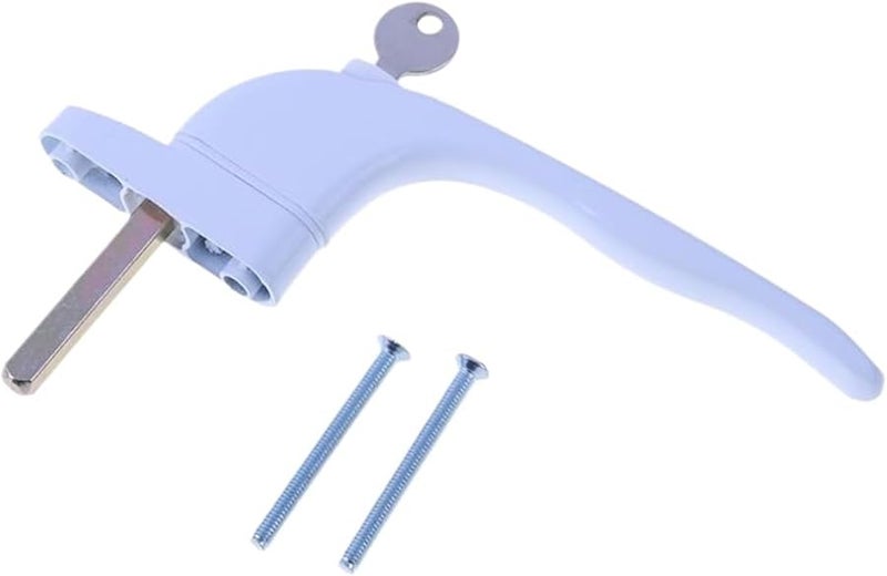 White Aluminum Alloy Window Door Handle with Lock and Key for Double Glazing - Image 1