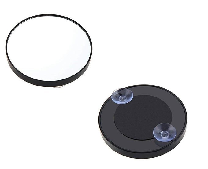 PORTABLE HANDHELD COSMETIC MIRROR 10X MAGNIFYING MIRROR EASY MOUNTING 10X MAGNIFYING MIRROR WITH SUCTION CUPSMAKEUP MIRROR SMALL FOR TRAVEL STICK ON SHOWER MIRROR FOR MEN WOMEN