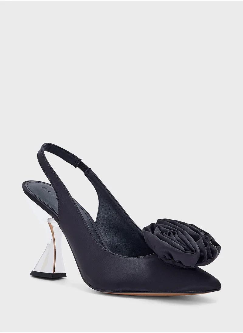 كاتي بيري Close Toe Flower Detail Mid Heel Pumps