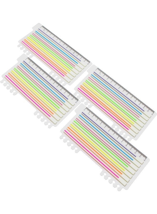 Andoca Lined Transparent Sticky Strips Assorted Colors, 0.235 x 5.5 Inch Long Highlighter Flag Tabs Index, Easy to Post, 4 Ruler Dispensers, 560 Pages Total - Image 2