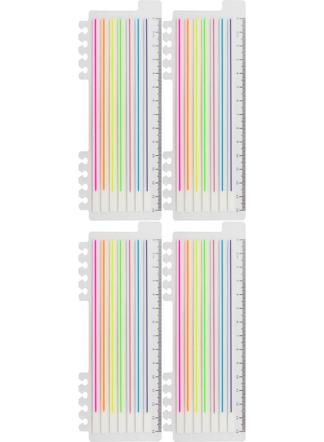 Andoca Lined Transparent Sticky Strips Assorted Colors, 0.235 x 5.5 Inch Long Highlighter Flag Tabs Index, Easy to Post, 4 Ruler Dispensers, 560 Pages Total - Image 1