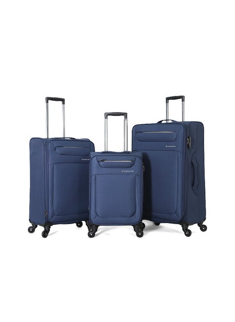 Giordano Softside Luggage Trolley Bag 3 Pieces Set,Navy