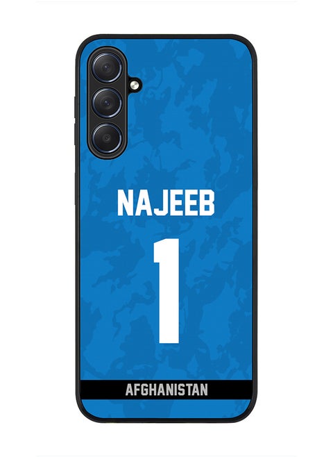 Cover for Samsung Galaxy M54 5G Case, Rugged Black Slim fit Flexible Thin Protective Phone Cases - Player Name - Najibullah Zadran, Jersey Number- 1