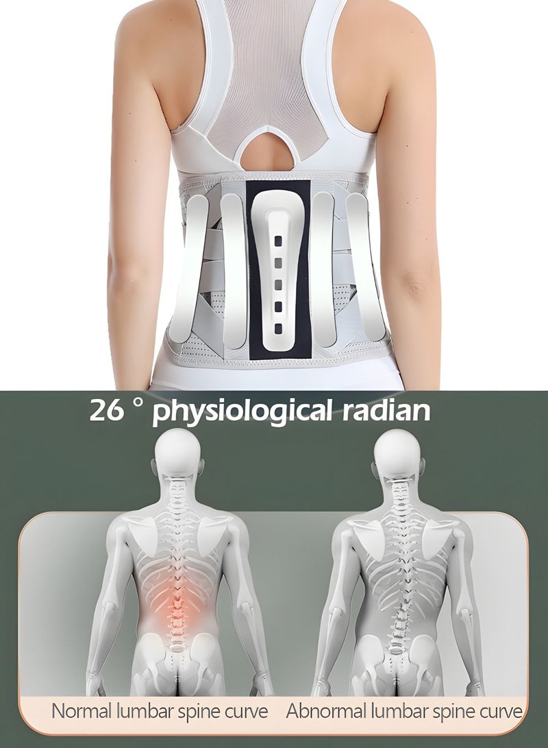 NIBEMINENT Lumbar Support Belt Lumbosacral Back Brace,Breathable Belt, Lower Pain Relief Warmer Stretcher for Herniated Disc, Sciatica, Scoliosis(L)  - Image 2