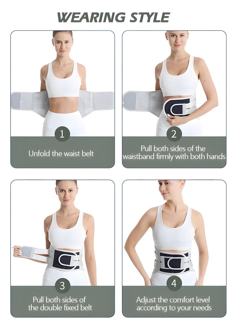 NIBEMINENT Lumbar Support Belt Lumbosacral Back Brace,Breathable Belt, Lower Pain Relief Warmer Stretcher for Herniated Disc, Sciatica, Scoliosis(L)  - Image 4