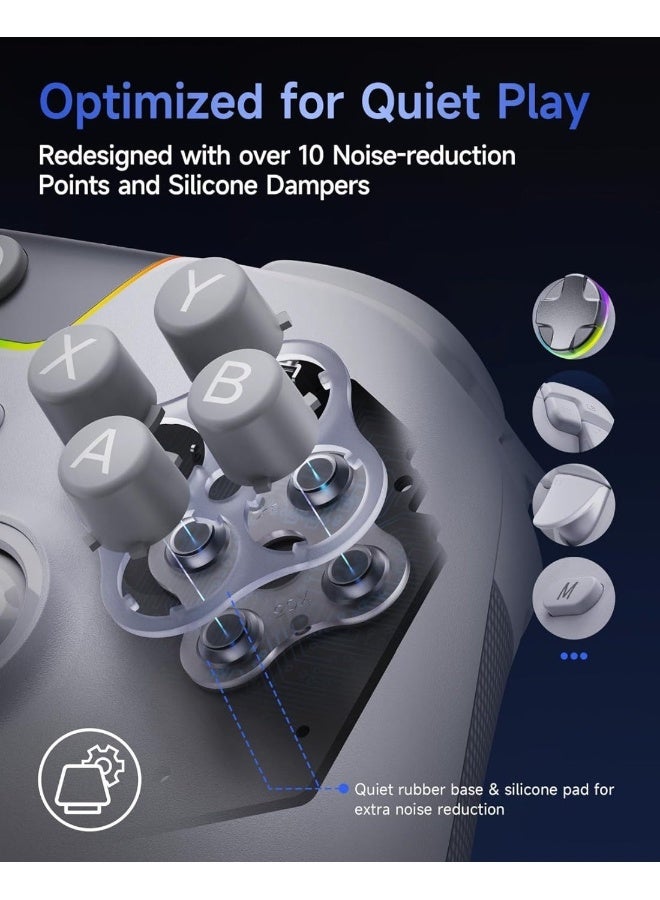 EasySMX X05 Pro Wireless PC Controller – Quiet-Press Buttons, 2-Stage Impulse Triggers, 2 Programmable Buttons, Hall Joysticks, 1000mAh Battery, 1000Hz Polling Gaming Controller for PC/Switch/Android - Image 2