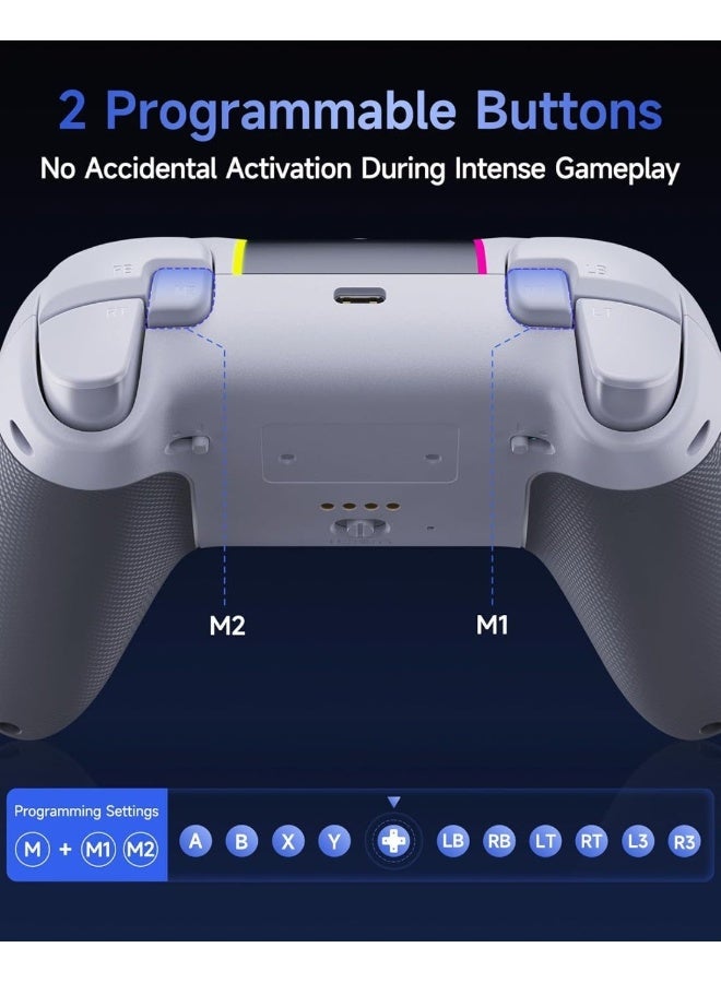 EasySMX X05 Pro Wireless PC Controller – Quiet-Press Buttons, 2-Stage Impulse Triggers, 2 Programmable Buttons, Hall Joysticks, 1000mAh Battery, 1000Hz Polling Gaming Controller for PC/Switch/Android - Image 5