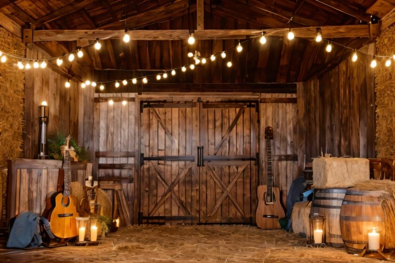 OFILA Western Farm Barn Backdrop 10x8ft Fabric Rustic Cowboy Birthday Party Decoration Background Country Concert Events Cowboy Cowgirl Party Backdrop Rural Music Festival Background - Image 4