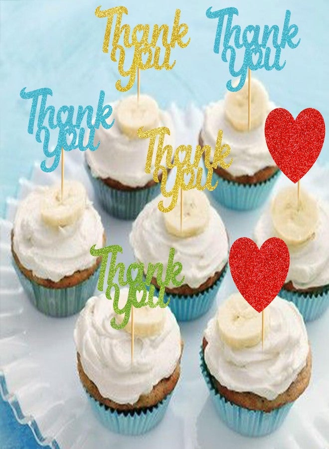 Yavxzvbw Thank You Cupcake Toppers Set: Birthday Party Decorations for Baby Shower Wedding Birthday Retirement 36pcs Cupcake Picks with Thank You Message - Image 2