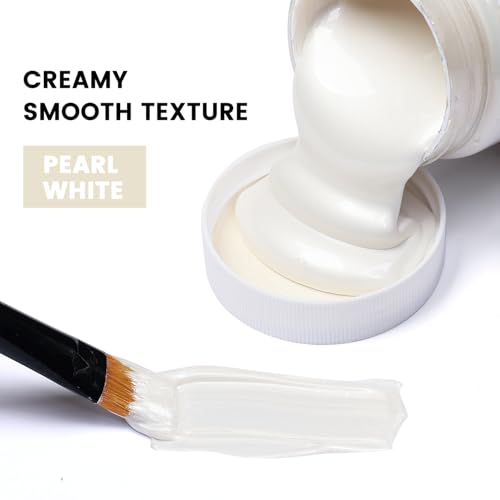 ARTME Acrylic Paint Metallic Pearl White, 100ml Pearl Paint for Art Painting, Hand-crafts, Non-Toxic, Non-Fading Pearlescent Acrylic Paints Ideal for Canvas, Wood, Fabric, Furniture, Ceramic, Stone Craft Supplies - Image 4