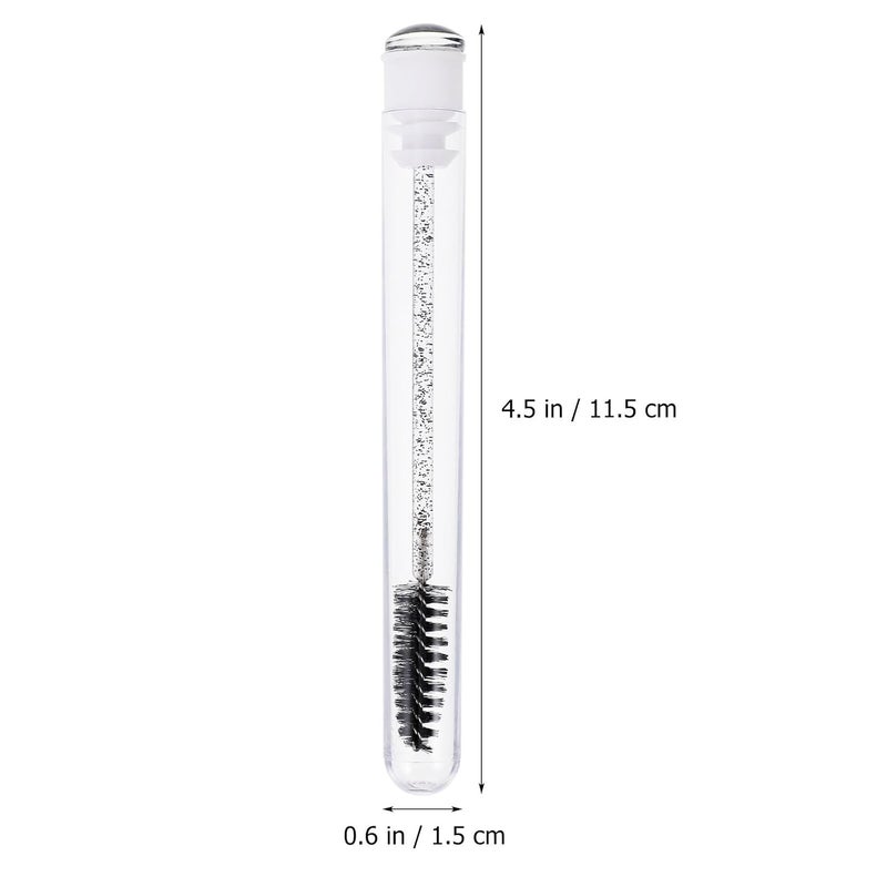 KICHOUSE Disposable Eyelash Brush 10pcs Black Single-use Female Mascara Brush for Eye Makeup with Rhinestone Pattern, Lash Extension Tool for Women Makeup Application - Image 2