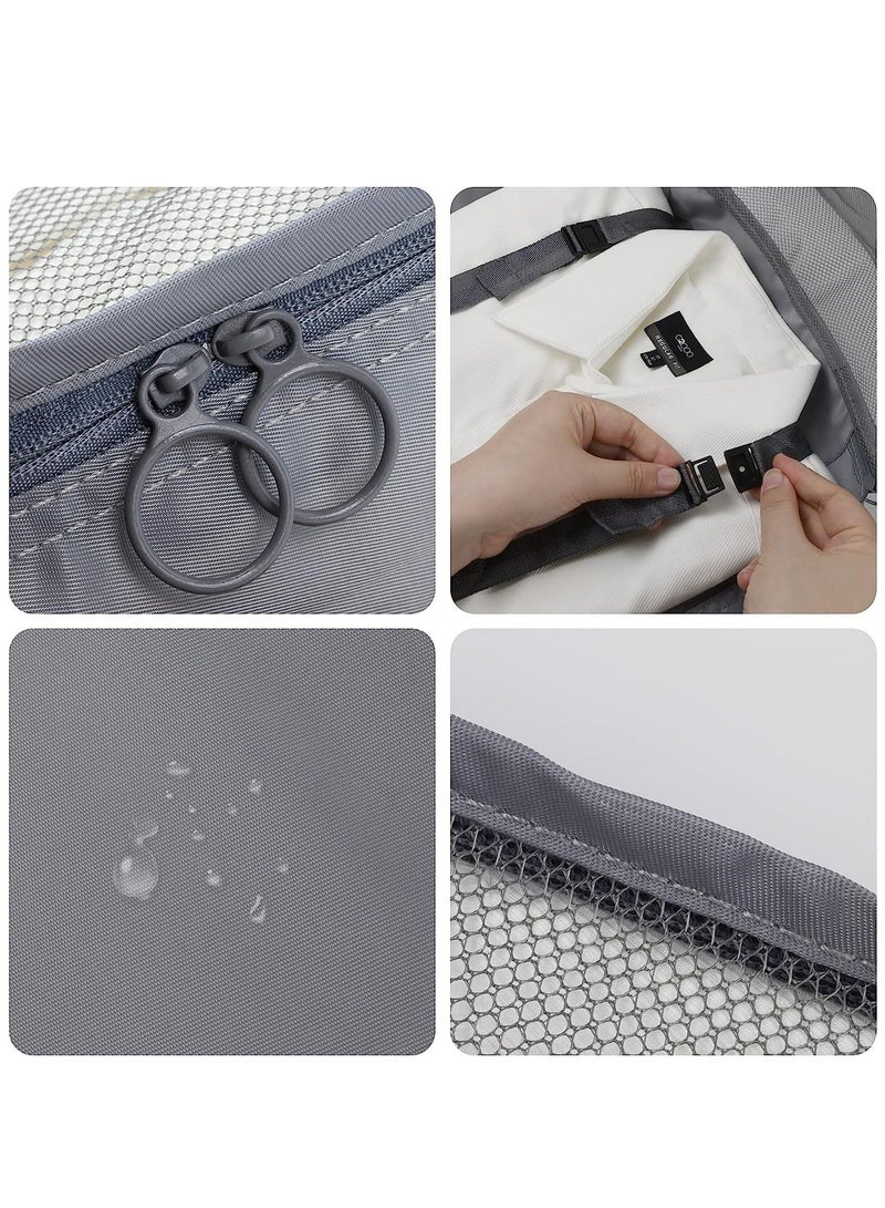 8Pcs/set Large Capacity Luggage Storage Bags for Packing Cube Clothes Underwear Cosmetic Travel Organizer Bag Toiletries Pouch (Grey)  - Image 2