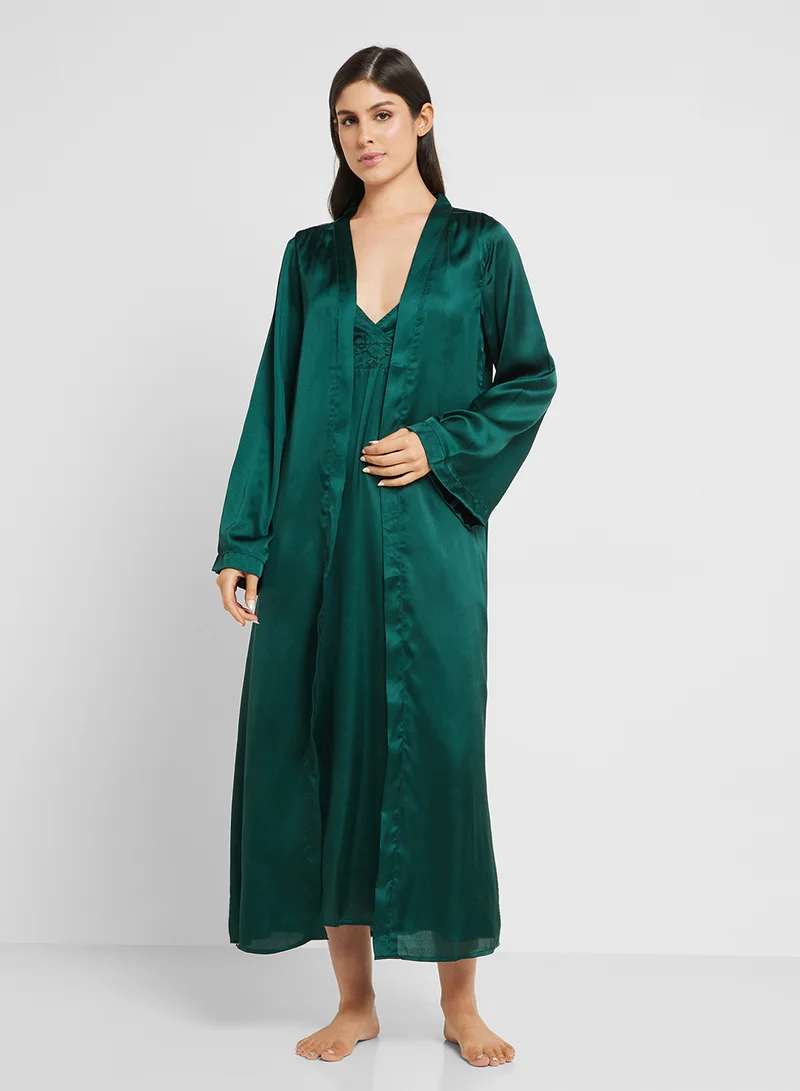 Khizana Night Slip Dress With Robe