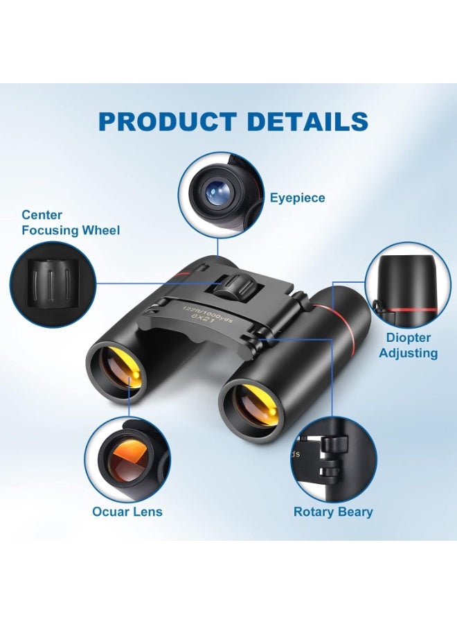 Compact Lightweight Folding Binoculars for Adults and Kids Portable Waterproof for Bird Watching Travel Theater Opera Concert Hiking Tourism - Image 2