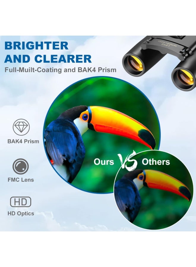 Compact Lightweight Folding Binoculars for Adults and Kids Portable Waterproof for Bird Watching Travel Theater Opera Concert Hiking Tourism - Image 3