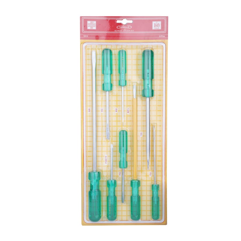 TAPARIA 1013 Hanging Pouch Screw Driver Kit (Set of 8), green & chrome, 8 screw driver 713, 922, 725, 828, 912, 712, 937, p5 861 75 - Image 5