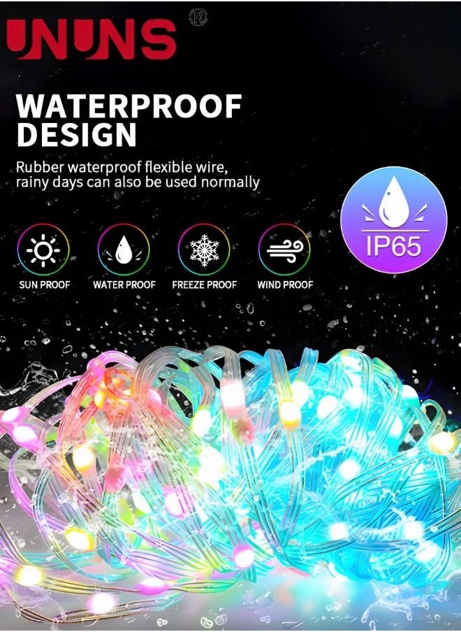 UNUNS - LED Strip Light,10M Outdoor String Lights With 100 LEDs,Colorful RGB Changing Waterproof Starry Lights Plug In For Bedroom,Pastel Lights String Indoor,Home,Patio Decor - Image 1