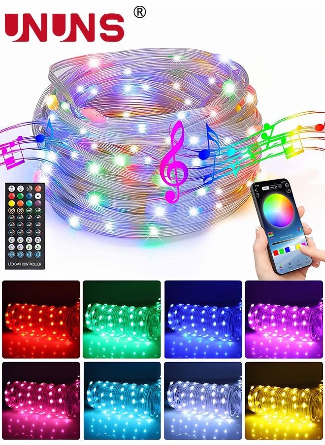 UNUNS - LED Strip Light,10M Outdoor String Lights With 100 LEDs,Colorful RGB Changing Waterproof Starry Lights Plug In For Bedroom,Pastel Lights String Indoor,Home,Patio Decor - Image 1