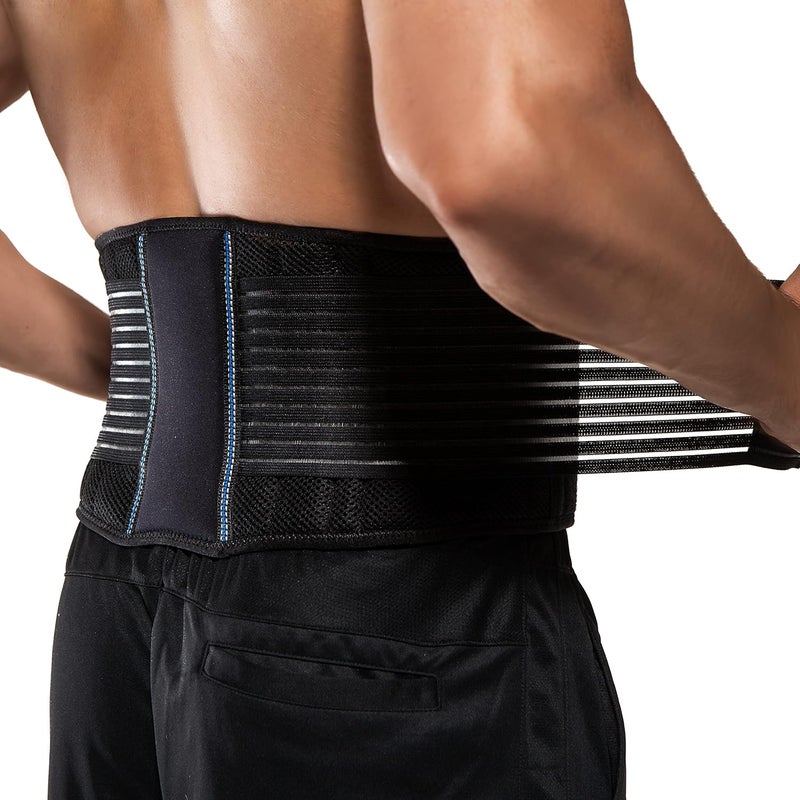 BraceUP Back Brace for Men and Women Lower Back - Breathable Waist Lumbar Support Belt for Sciatica, Herniated Disc, Scoliosis Back Pain Relief, with Dual Adjustable Straps (L/XL 35-43 In) - Image 1