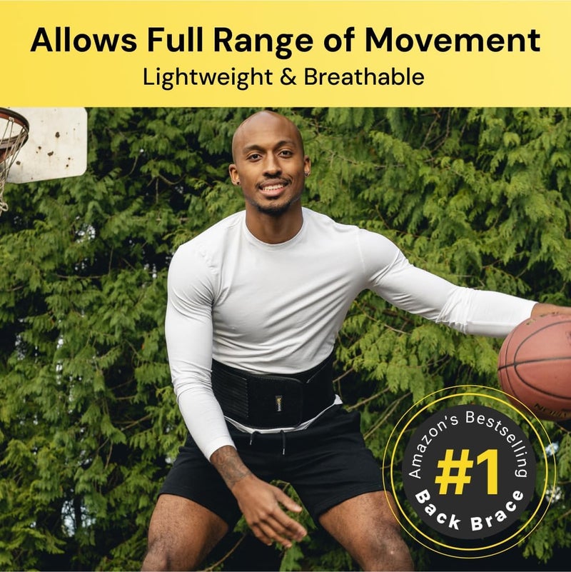 BraceUP Back Brace for Men and Women Lower Back - Breathable Waist Lumbar Support Belt for Sciatica, Herniated Disc, Scoliosis Back Pain Relief, with Dual Adjustable Straps (L/XL 35-43 In) - Image 5