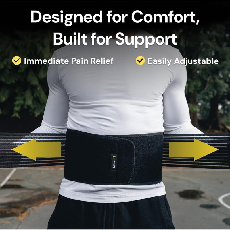 BraceUP Back Brace for Men and Women Lower Back - Breathable Waist Lumbar Support Belt for Sciatica, Herniated Disc, Scoliosis Back Pain Relief, with Dual Adjustable Straps (L/XL 35-43 In) - Image 3