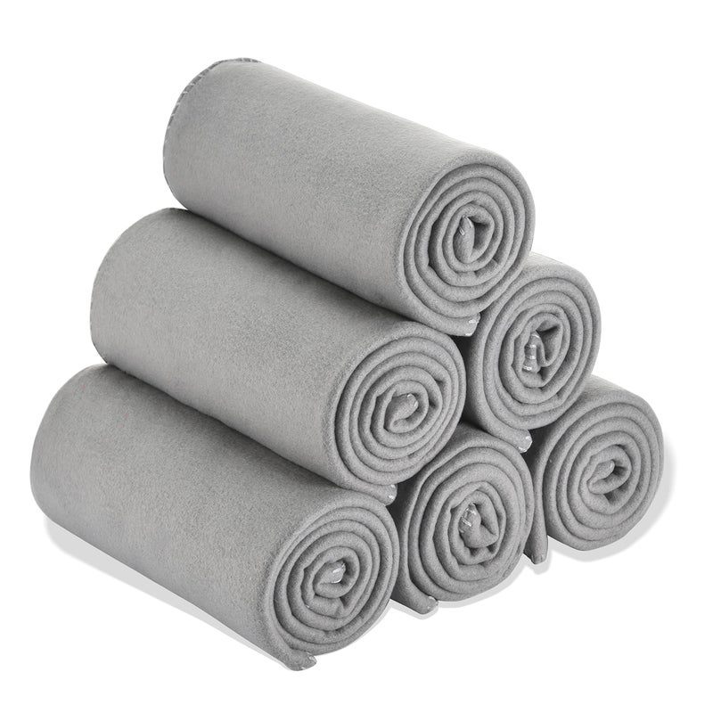 Special SG Glory Special SG Glory Fleece Throw Blankets Bulk Fleece Blankets Solid Wholesale Lightweight Warm Soft for Pet Bed Sofa Couch Office Wedding Gifts Travel Seasons Grey Pack of 650x60 Inches 