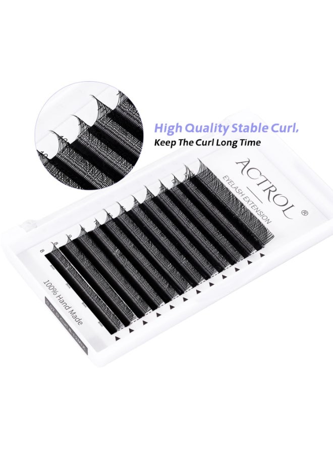 ACTROL تمديد رموش ACTROL YY احترافي درجة أسود 007 مم C Curl 812 مم مزيج حجم رموش فردية YY شكل Y رموش ناعمة رفيعة الجذور سهلة الفتح لفناني الرموش - Image 4