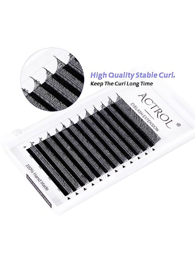 ACTROL تمديد رموش ACTROL YY احترافي درجة أسود 007 مم C Curl 812 مم مزيج حجم رموش فردية YY شكل Y رموش ناعمة رفيعة الجذور سهلة الفتح لفناني الرموش - Image 3