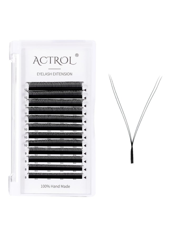 ACTROL تمديد رموش ACTROL YY احترافي درجة أسود 007 مم C Curl 812 مم مزيج حجم رموش فردية YY شكل Y رموش ناعمة رفيعة الجذور سهلة الفتح لفناني الرموش - Image 2