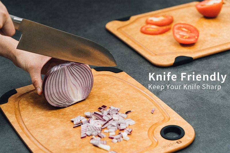 toptier Wood Fiber Cutting Board, Toptier Dishwasher Safe Cutting Boards for Kitchen, Eco-Friendly, Non-Slip, Fruit Juice Grooves, Non-Porous, BPA Free, Medium Cutting Board, 14.5 x 11-inch, Natural Slate - Image 4