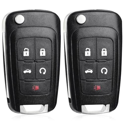 CAUORMOTE Key Fob Replacement for Chevy: 2 Pack Flip Key Fob for 2013-2016 Chevy Malibu Sonic Cruze Camaro Equinox Impala, Buick GMC, Keyless Entry Remote Control OHT01060512, V2T01060512, V2T01060514, 315Mhz - Image 1