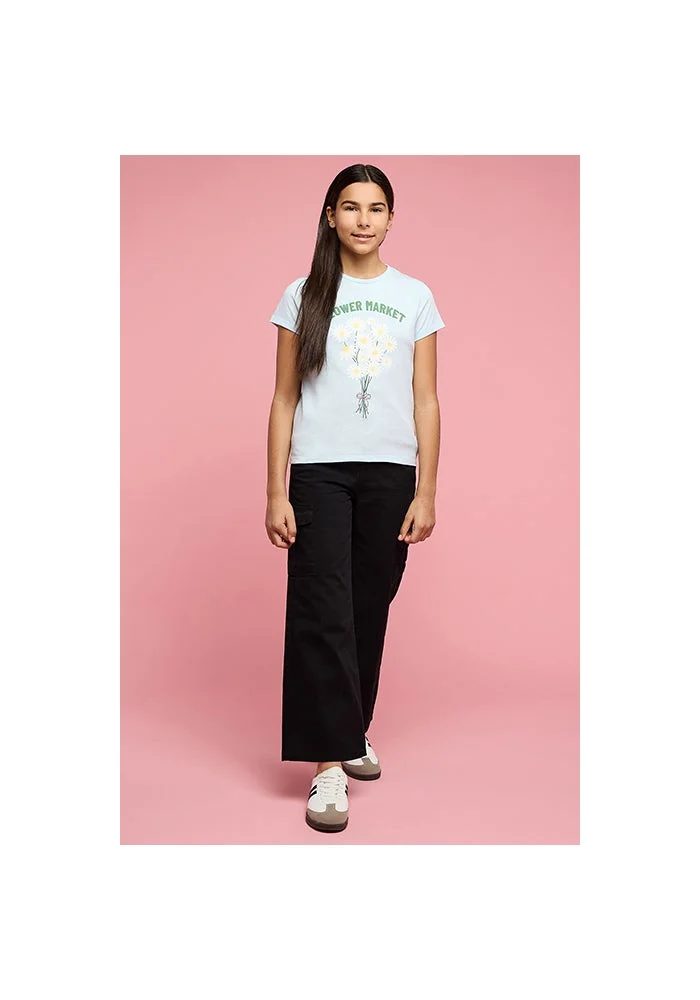 أر أند بي Printed T-Shirt with Crew Neck and Short Sleeves