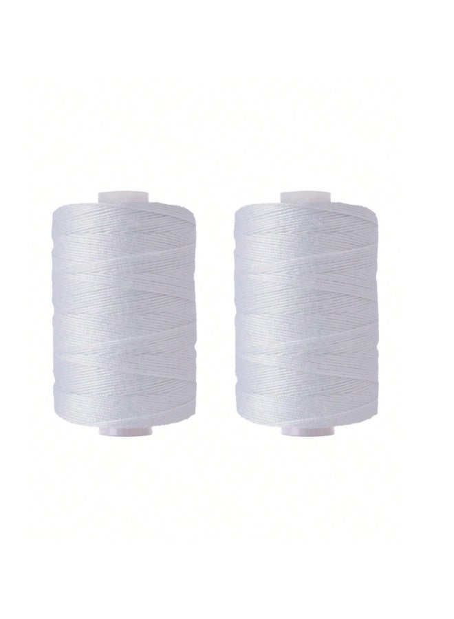 2 Pieces  White Sewing Thread All Purpose Thread for Sewing Machines Quilting & DIY, 500 Yards - Image 1