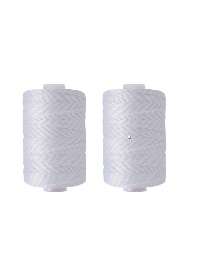 2 Pieces  White Sewing Thread All Purpose Thread for Sewing Machines Quilting & DIY, 500 Yards - Image 4