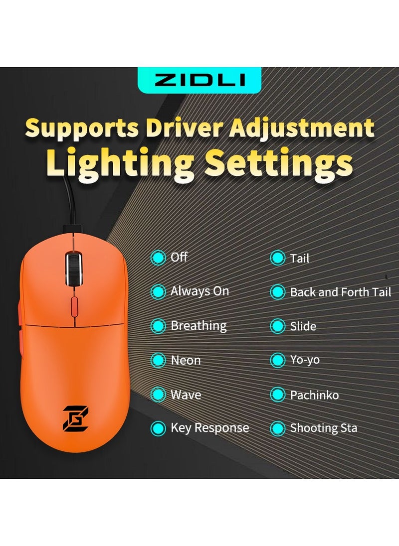 ZIDLI - ZIDLI Wired Gaming Mouse - PixArt PMW3389 Optical Sensor - 10,000 DPI - Ergonomic Design - Image 1