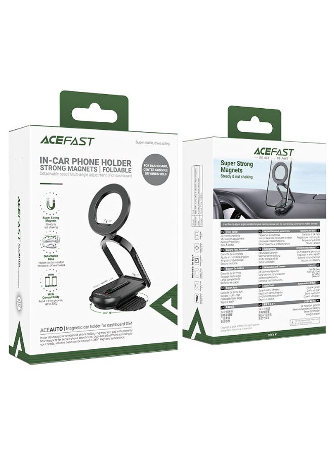 ACEFAST Car Mount Magnetic Holder D54, Dashboard Stand For Smartphones, Powerful Magnetic Grip, Non-Slip Silicone Surface, Dashboard Mounting,  Wide Compatibility - Black - Image 5