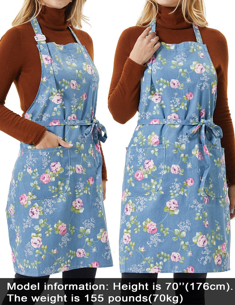 APRONNER 3 PCS Cooking kitchen Baking Aprons for Women with Pockets Vintage Cotton Linen 01 - Image 4