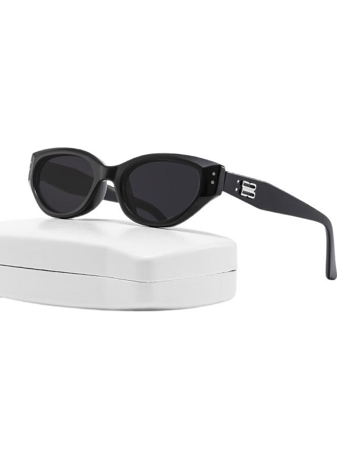 Boshide Sunglasses, Cat Eye Glasses, High-End Gm Sunglasses For Women And Men, Black Frame With Gray Lenses - Image 1