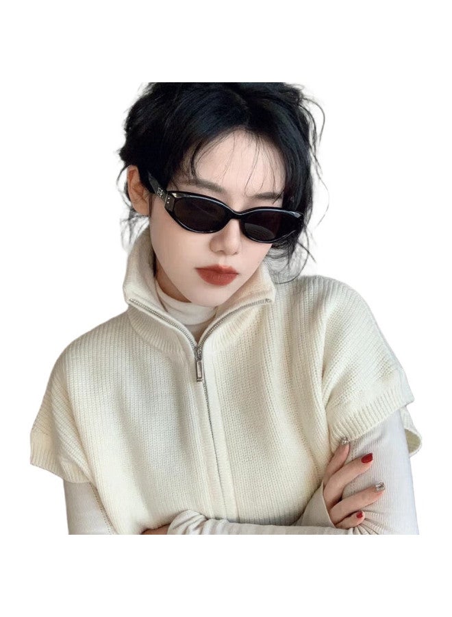 Boshide Sunglasses, Cat Eye Glasses, High-End Gm Sunglasses For Women And Men, Black Frame With Gray Lenses - Image 2