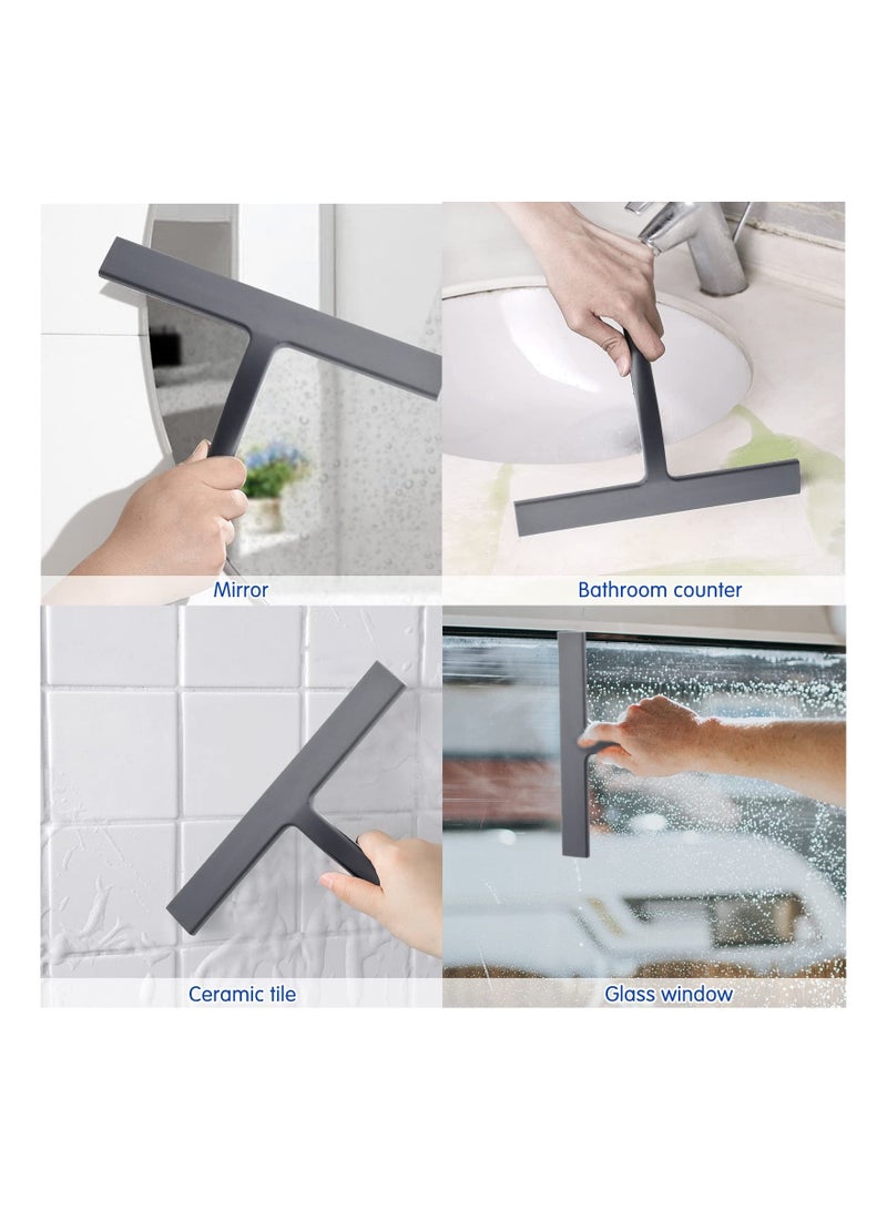 NIBEMINENT Bathroom Squeegee, Silicone Shower Squeegee Window with Hanging Hook Screen Wiper Cleaner for Cleaning - Image 4