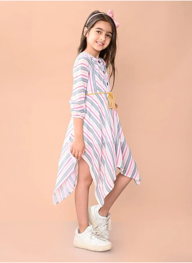 ليلك Printed Fit n Flare Dress