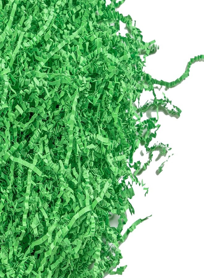 Gloreyan 1/2LB Easter Grass Crinkle Cut Paper Shred, Green Raffia Paper Shred Filler Grass for Easter Gift Wrapping Basket Filling Party Supply - Image 2
