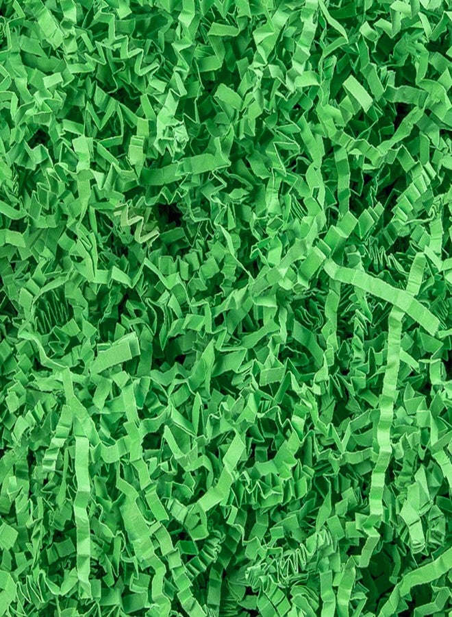 Gloreyan 1/2LB Easter Grass Crinkle Cut Paper Shred, Green Raffia Paper Shred Filler Grass for Easter Gift Wrapping Basket Filling Party Supply - Image 1